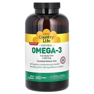 Foto 1 | Suplemento De Aceite De Pescado Country Life Omego 3 1000 Mg 300 Cápsulas Blandas - Venta Internacional.