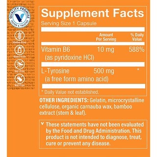 Foto 3 | Suplemento De L-tirosina De The Vitamin Shoppe 500 Mg (100 Cápsulas) - Venta Internacional.