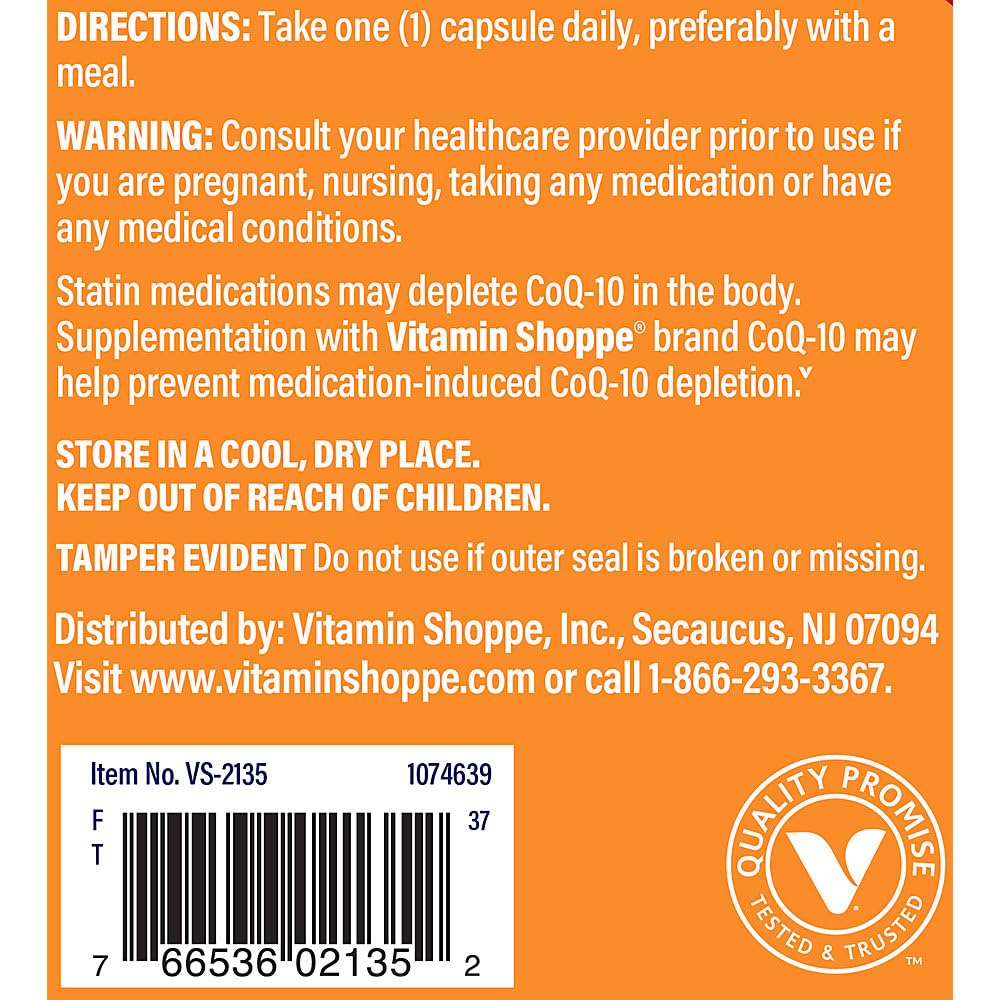 Foto 6 pulgar | Suplemento The Vitamin Shoppe Coq-10 200 Mg 120 Cápsulas - Venta Internacional.
