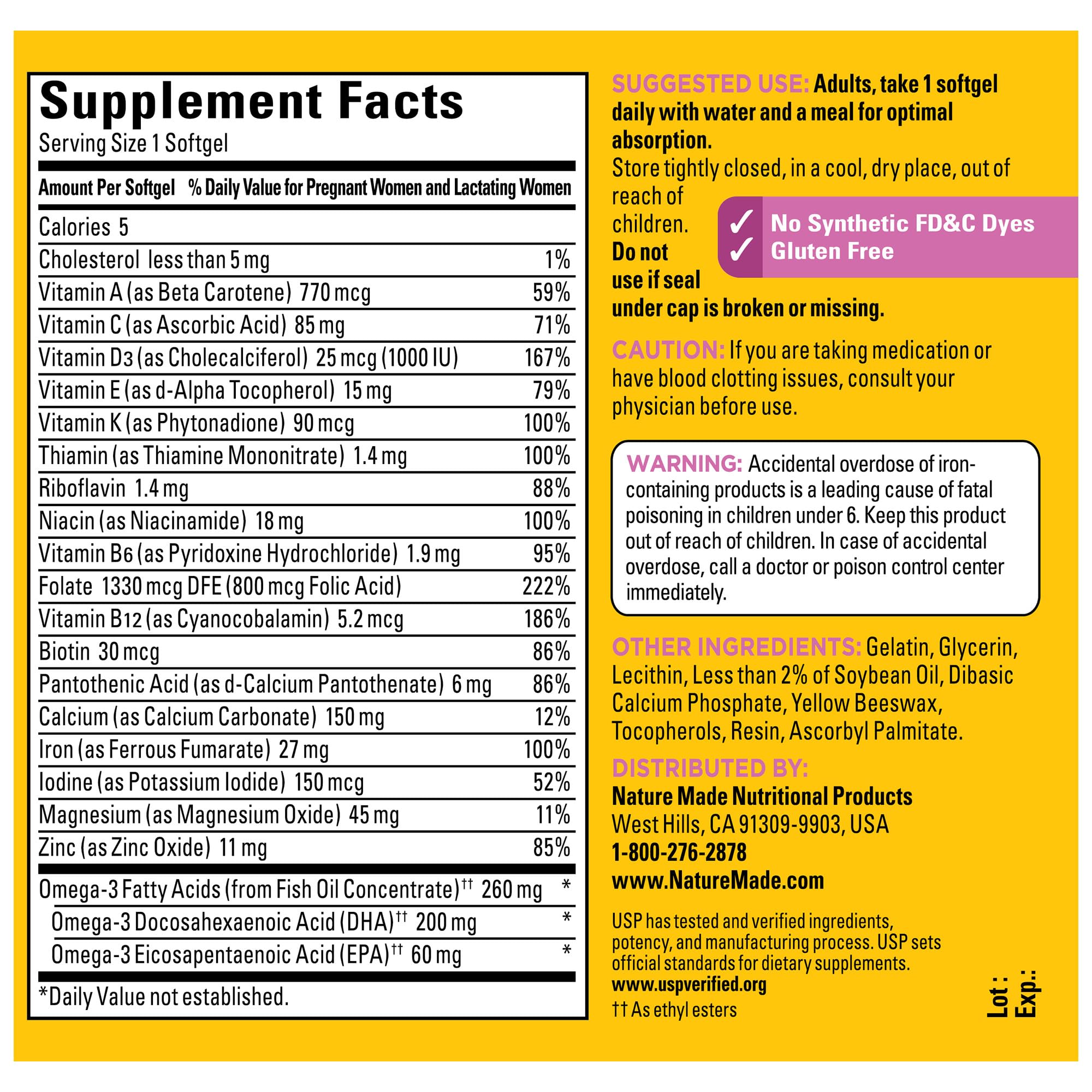 Foto 7 pulgar | Cápsula de Gel Prenatal con Vitamina + Dha Nature Made 90 Cápsulas - Venta Internacional