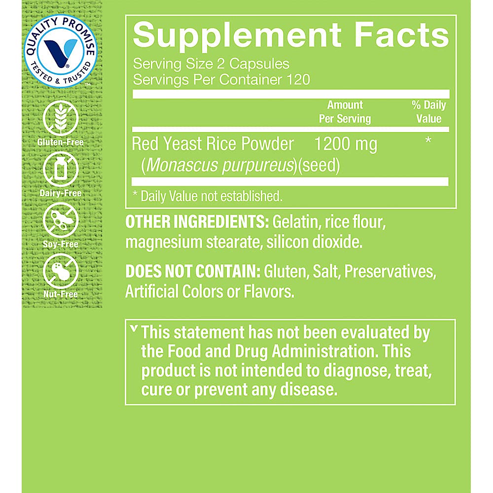 Foto 4 pulgar | Suplemento The Vitamin Shoppe De Arroz De Levadura Roja  1200 Mg  240 Cápsulas - Venta Internacional.