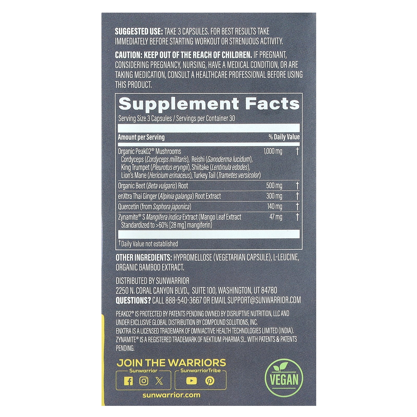Foto 3 pulgar | Suplemento Sunwarrior Pre-workout Energy & Stamina 90 Cápsulas - Venta Internacional.