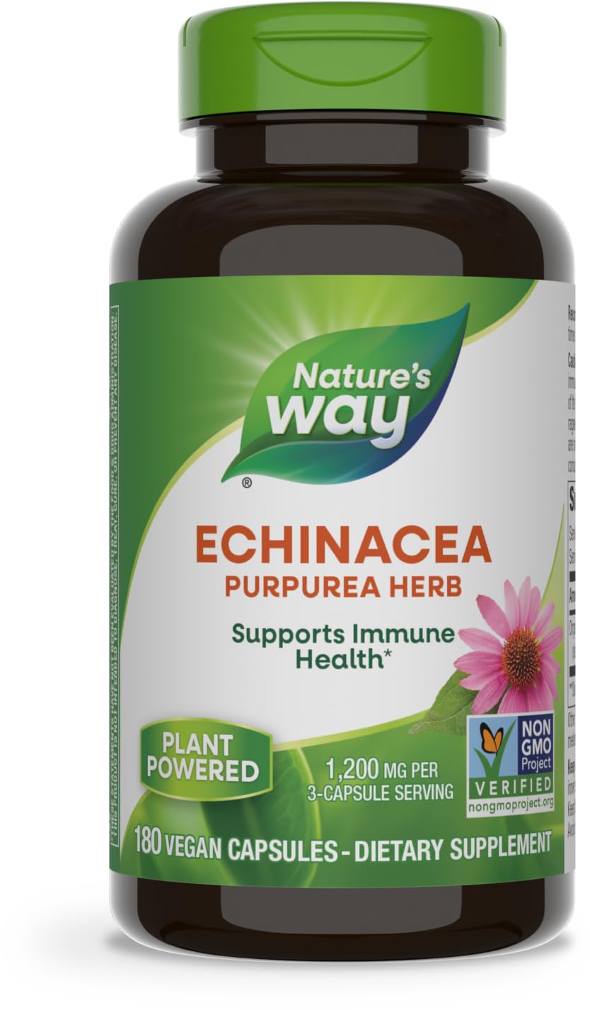 Foto 2 pulgar | Suplemento Nature's Way Echinacea Purpurea Herb 180 Cápsulas - Venta Internacional.