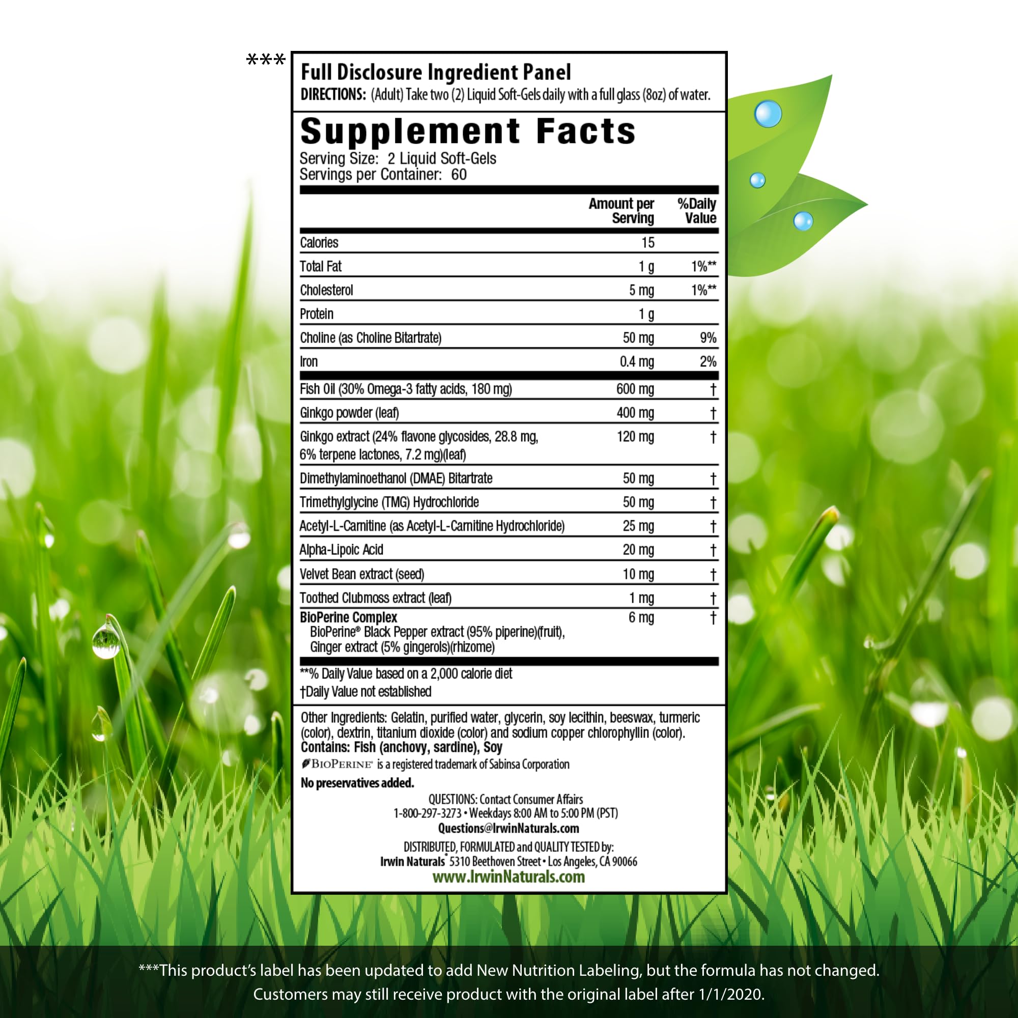 Foto 3 pulgar | Suplemento Irwin Naturals Ginkgo Smart Brain Booster 120 Cápsulas Blandas - Venta Internacional.