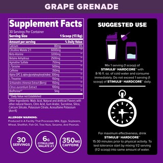 Foto 2 | Suplemento Finaflex Stimul8 Hardcore Grape Grenade 30 Porciones - Venta Internacional.