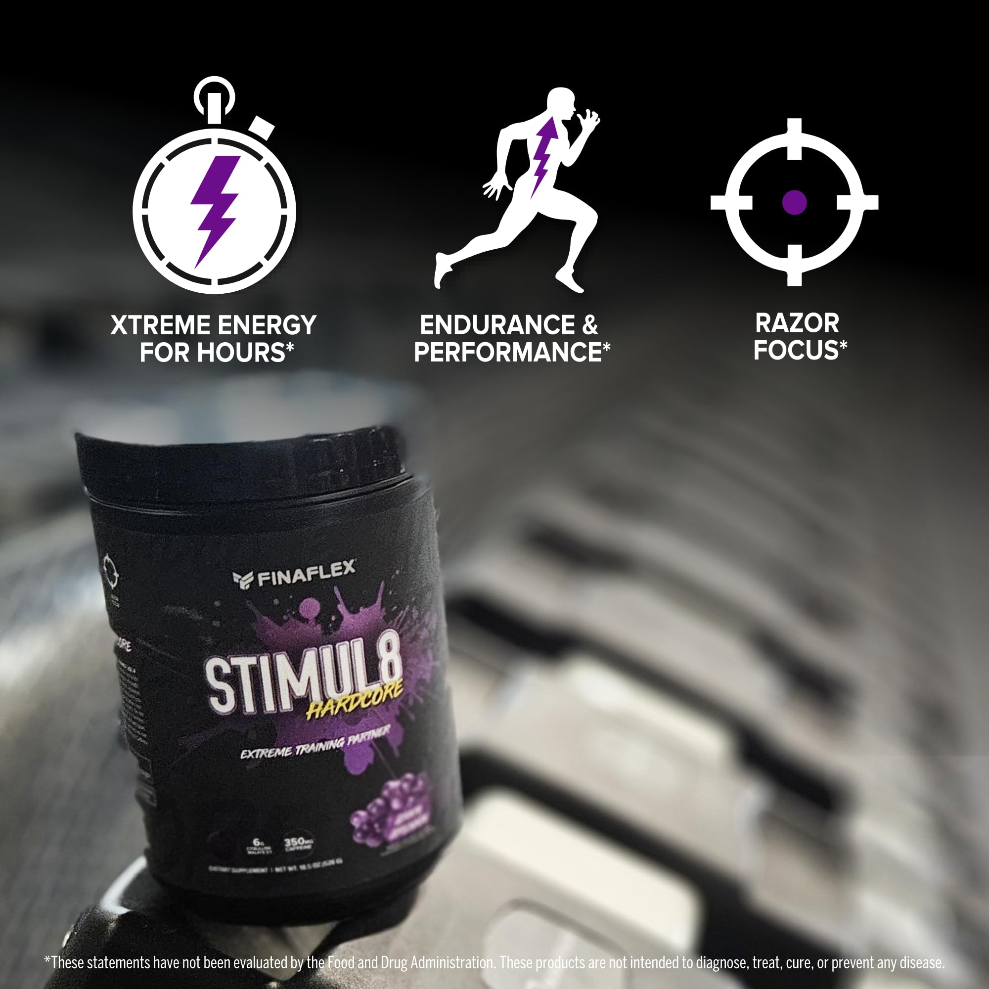 Foto 5 pulgar | Suplemento Finaflex Stimul8 Hardcore Grape Grenade 30 Porciones - Venta Internacional.