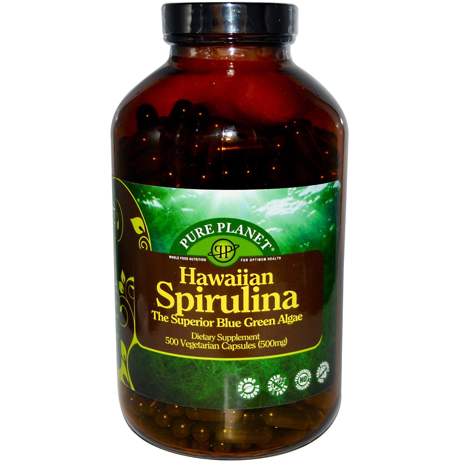 Foto 2 pulgar | Suplemento Pure Planet Spirulina 500 Mg 500 Cápsulas Vegetarianas - Venta Internacional.