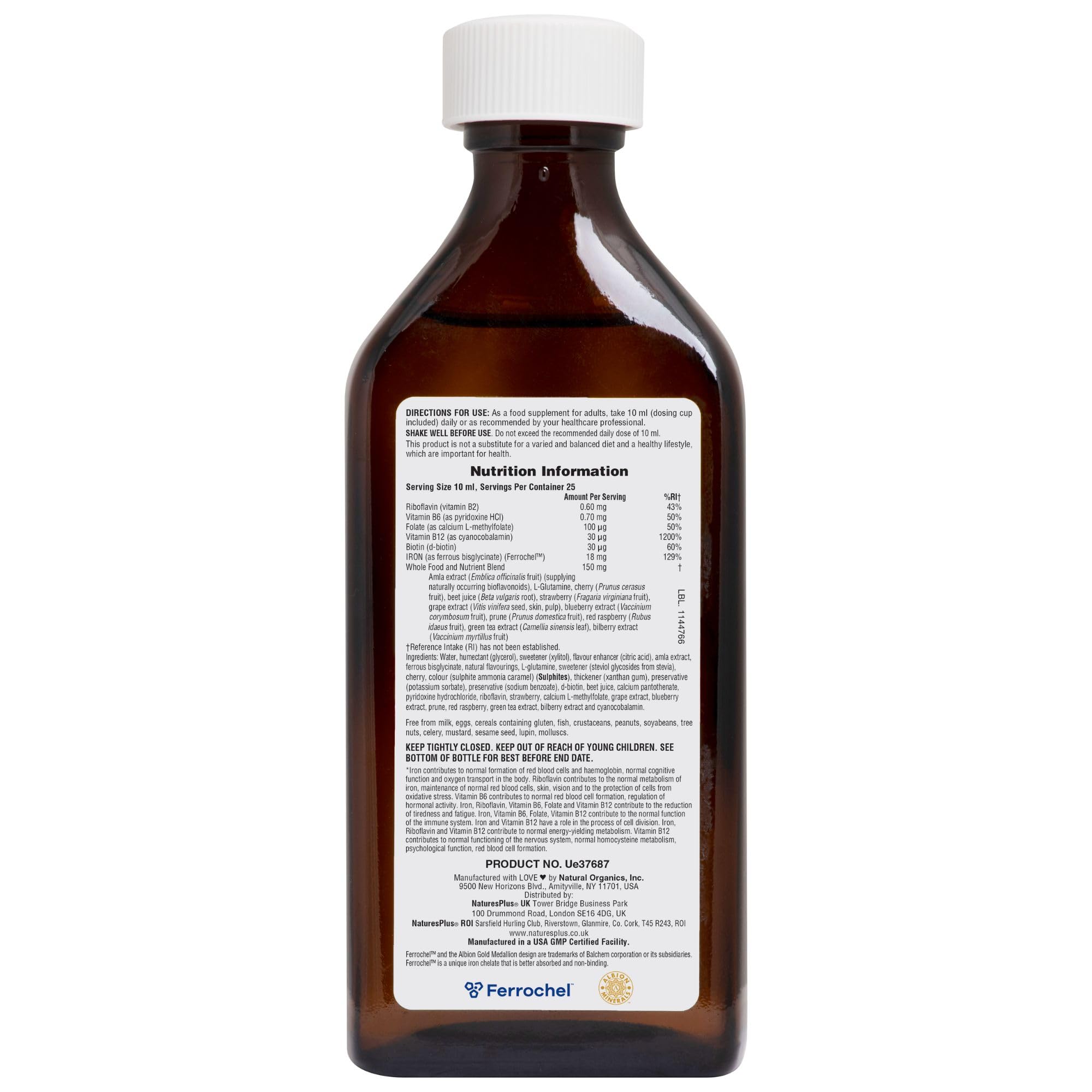 Foto 2 | Suplemento Nature's Plus Hema-plex Liquid Iron 250 Ml - Venta Internacional.