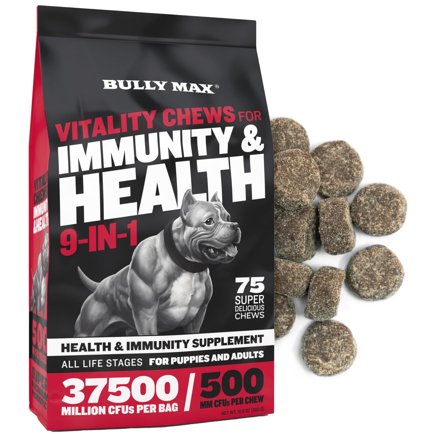 Foto 1 | Masticables Y Golosinas Multivitamínicas Para Perros Bully Max 9 En 1 75 Soft - Venta Internacional.