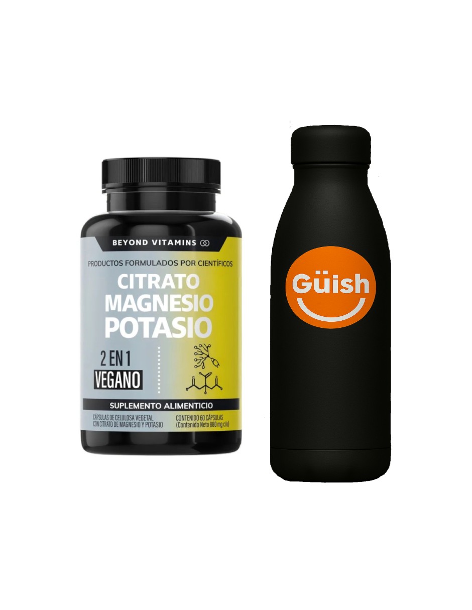 Foto 1 | Citrato De Magnesio + Citrato Potasio 60 Cápsulas + Gratis  Termo Güish De Regalo