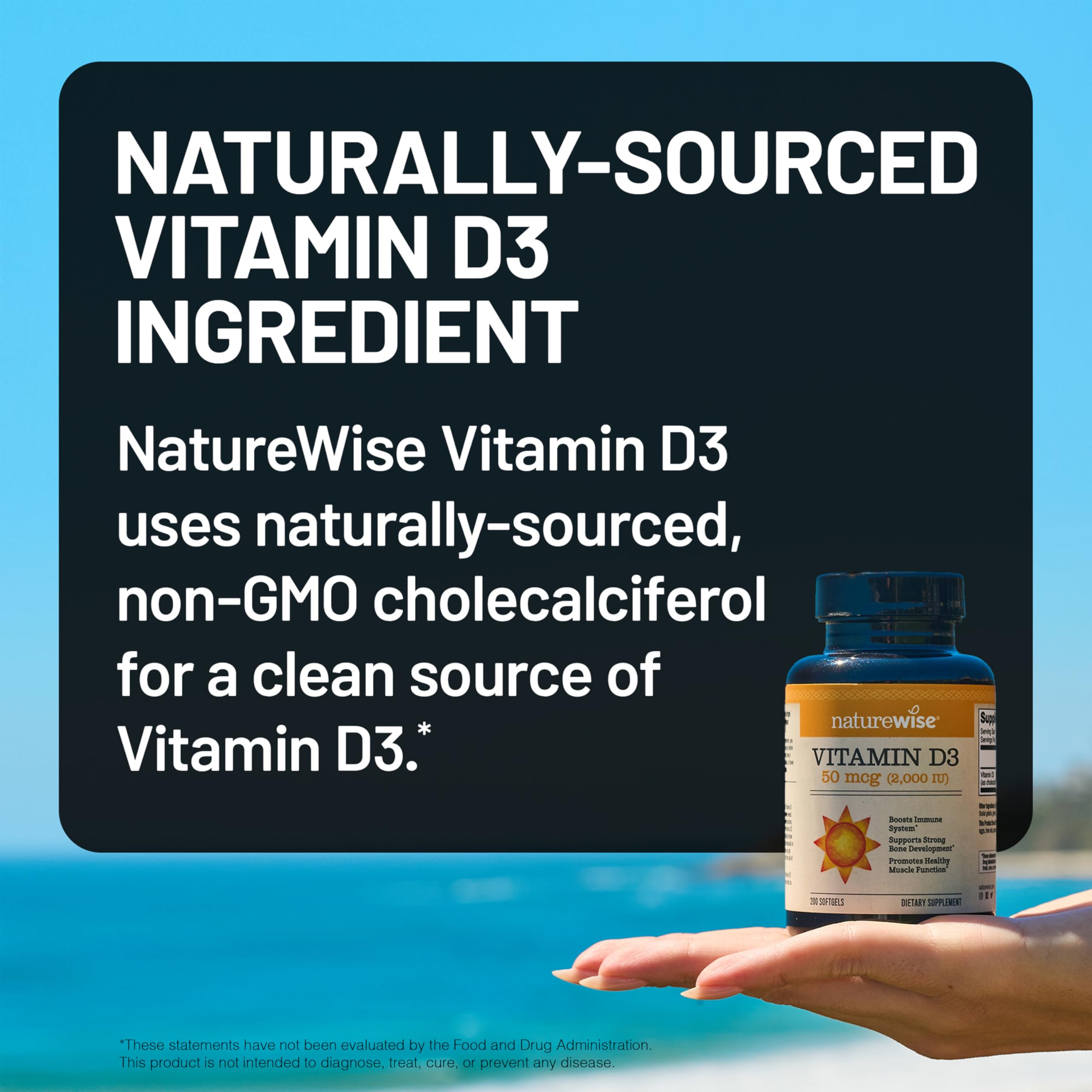 Foto 4 | Suministro De Vitamina D3 Naturewise De 2000 Ui (50 Mcg) Para 200 Días  200 Unidades - Venta Internacional.