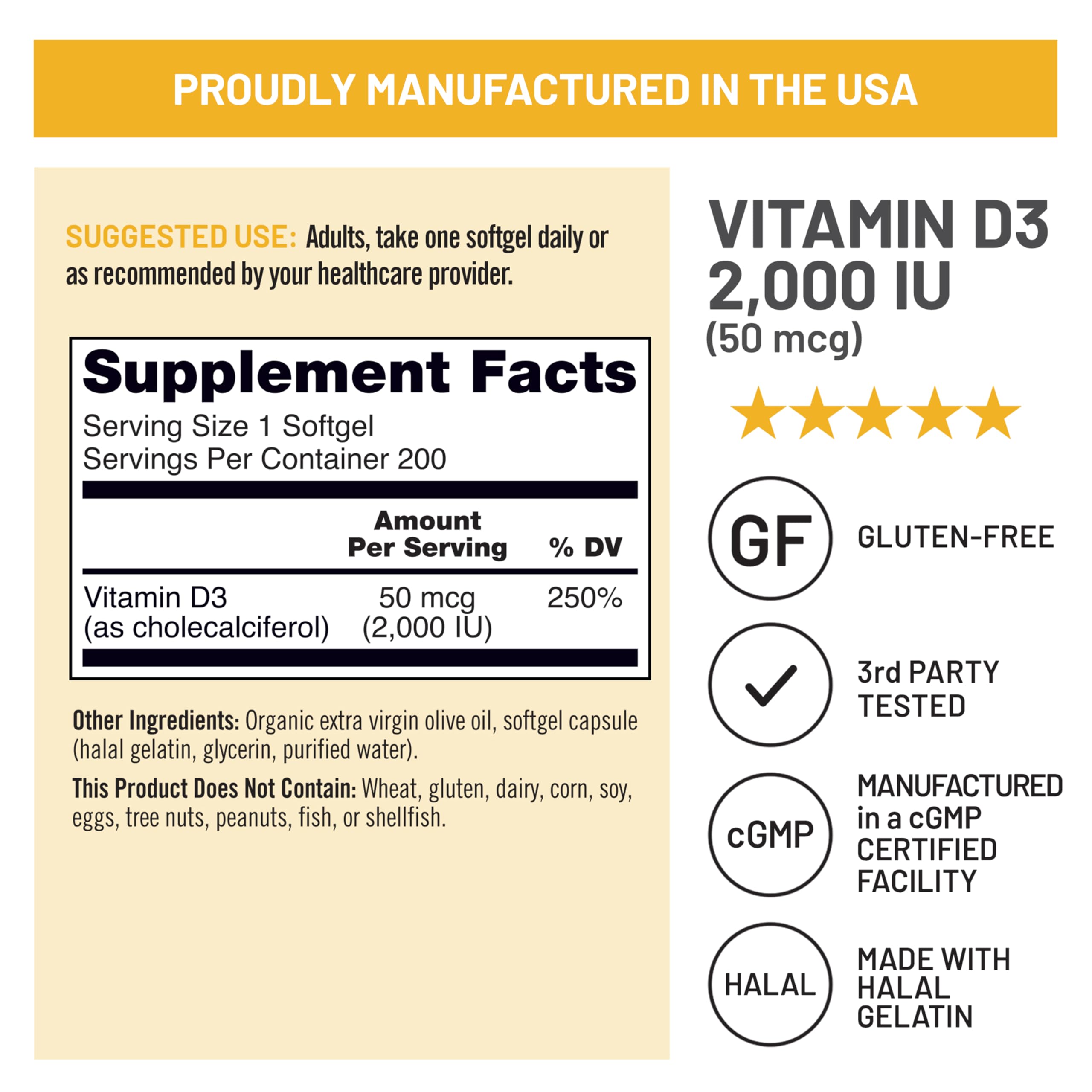 Foto 7 pulgar | Suministro De Vitamina D3 Naturewise De 2000 Ui (50 Mcg) Para 200 Días  200 Unidades - Venta Internacional.