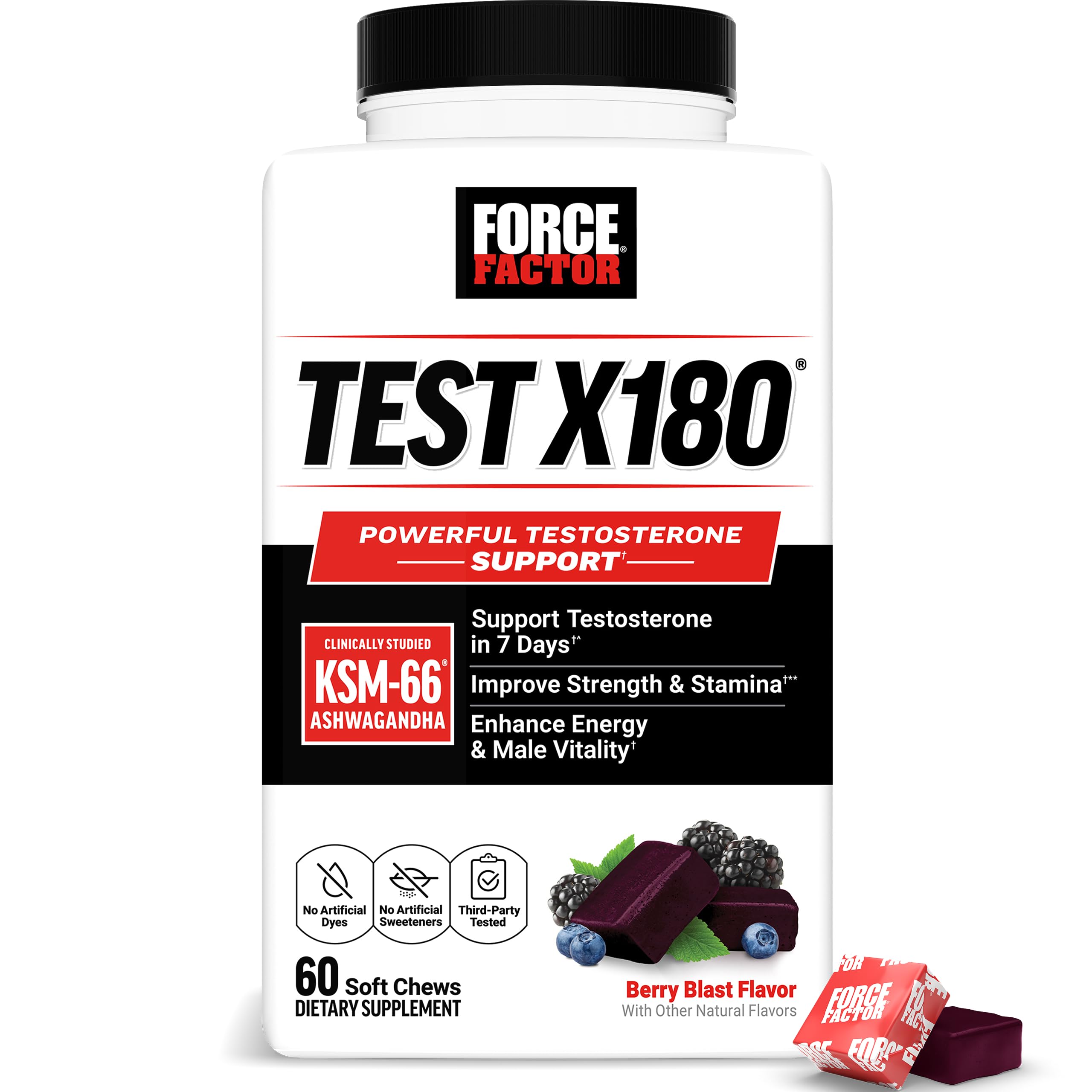 Foto 2 pulgar | Prueba De Factor De Fuerza De Apoyo A La Testosterona X180 60 Soft Chews - Venta Internacional.