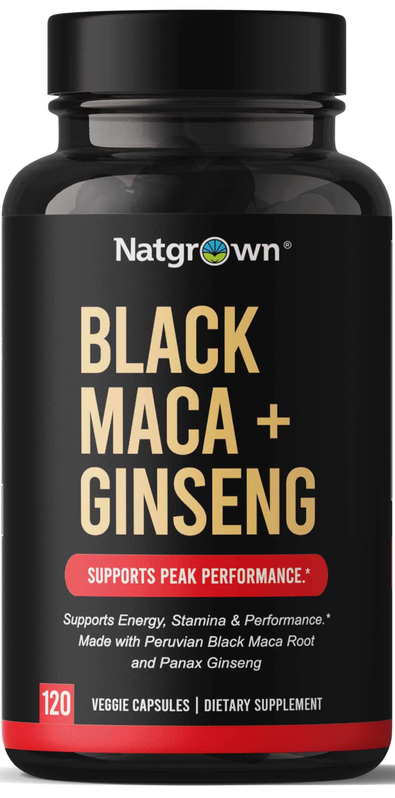 Foto 2 pulgar | Suplemento De Raíz De Maca Negra Y Panax Ginseng De 1500 Mg De Natgrown - Venta Internacional.