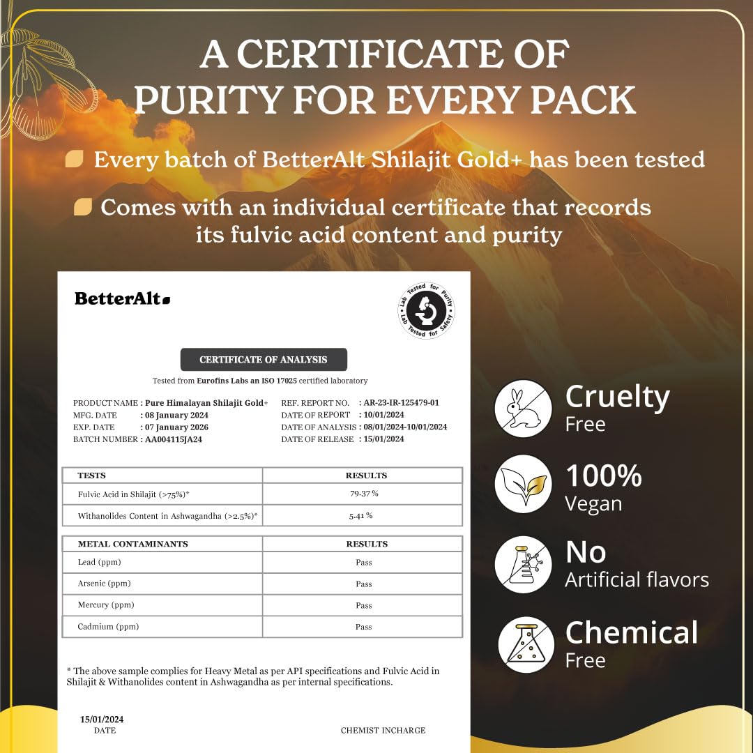 Foto 7 pulgar | Suplemento Better Alt Pure Himalayan Shilajit Gold+ 30 G - Venta Internacional.