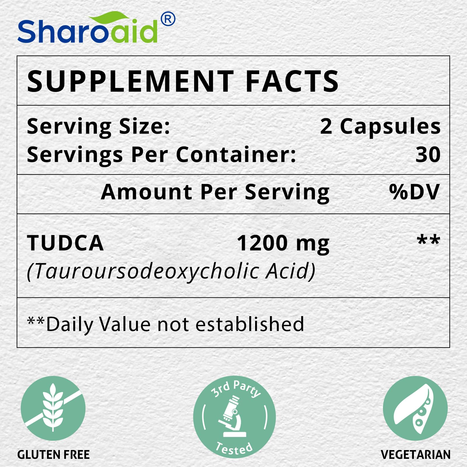 Foto 5 | Suplementos Sharoaid Tudca Liver Support 1200 Mg 180 Cápsulas - Venta Internacional.