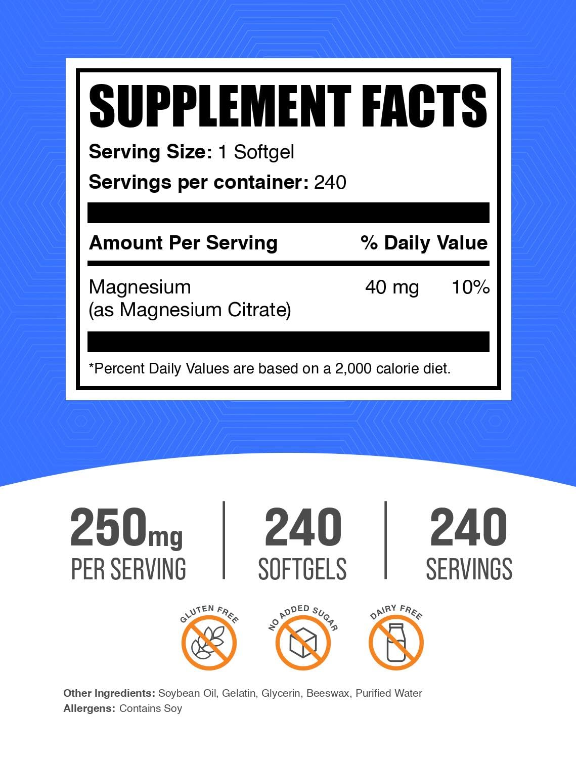 Foto 2 | Suplemento De Magnesio Bulksupplements.com Citrato De Magnesio - Venta Internacional.