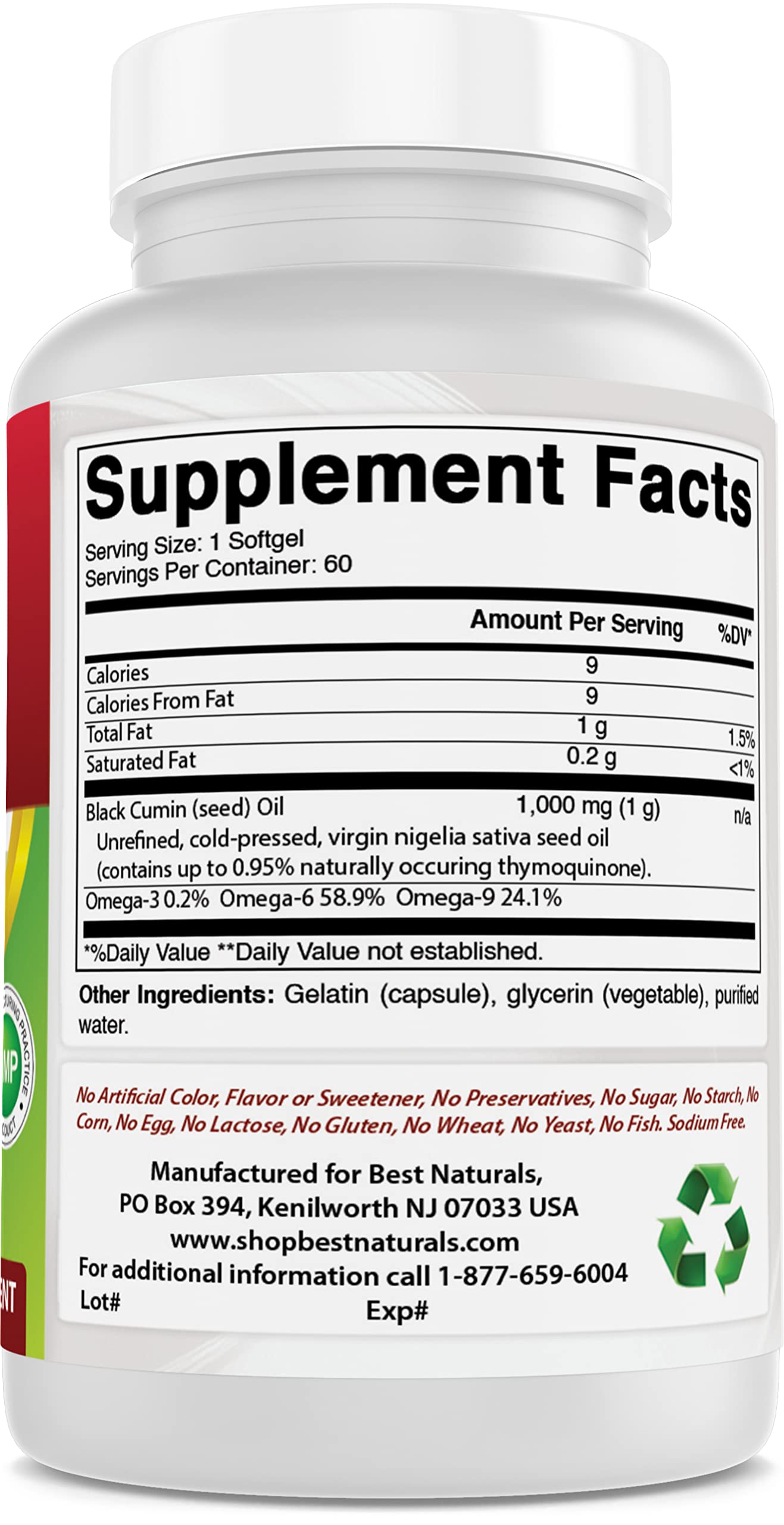 Foto 5 pulgar | Cápsulas De Aceite De Semilla Negra Best Naturals 1000 Mg 120 Cápsulas Blandas - Venta Internacional.
