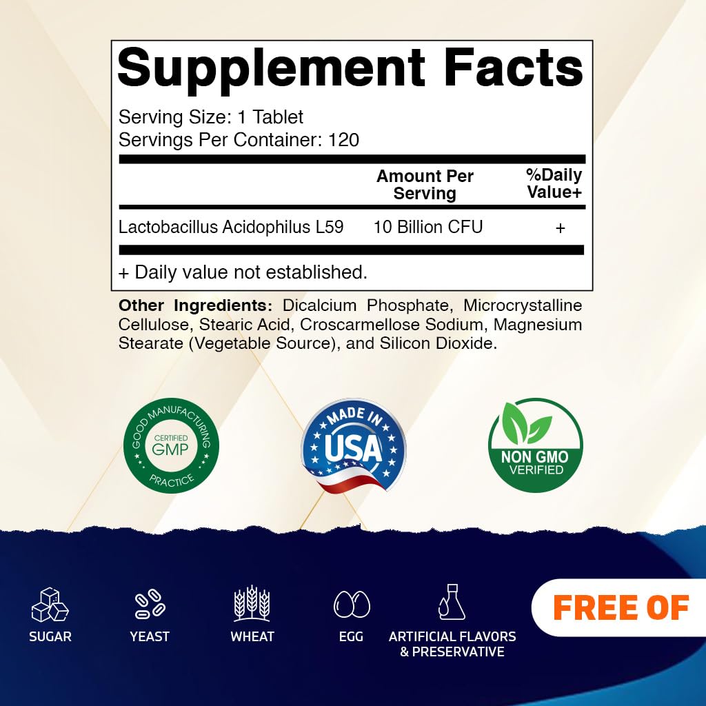 Foto 3 pulgar | Suplemento Vitamático Acidophilus Probiotic 10b Cfu 240 Comprimidos - Venta Internacional.
