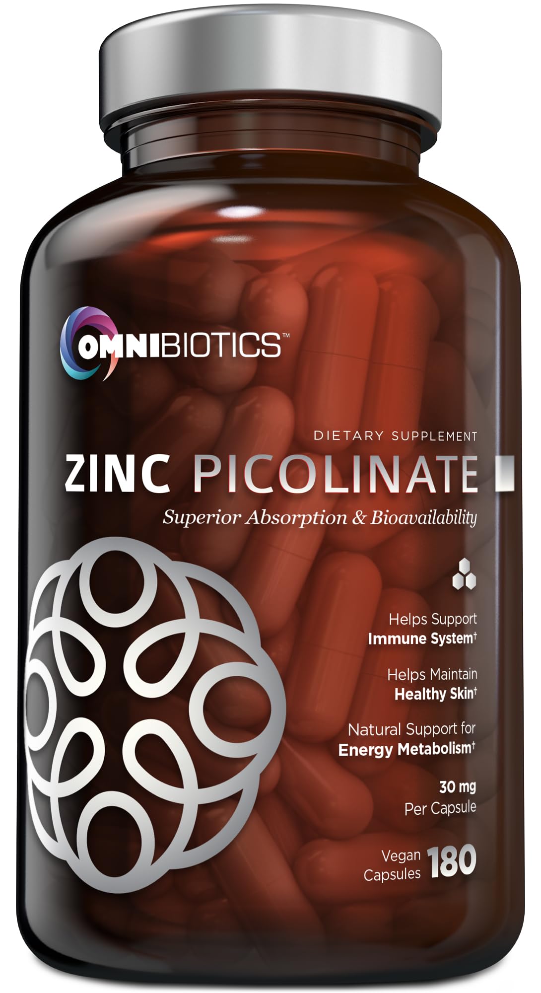 Foto 2 pulgar | Suplemento Omnibiotics De Picolinato De Zinc 30 Mg 180 Cápsulas Veganas - Venta Internacional.