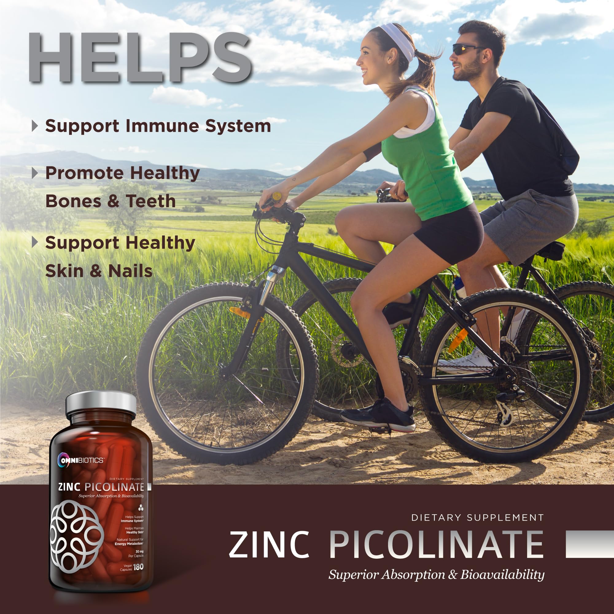Foto 5 pulgar | Suplemento Omnibiotics De Picolinato De Zinc 30 Mg 180 Cápsulas Veganas - Venta Internacional.