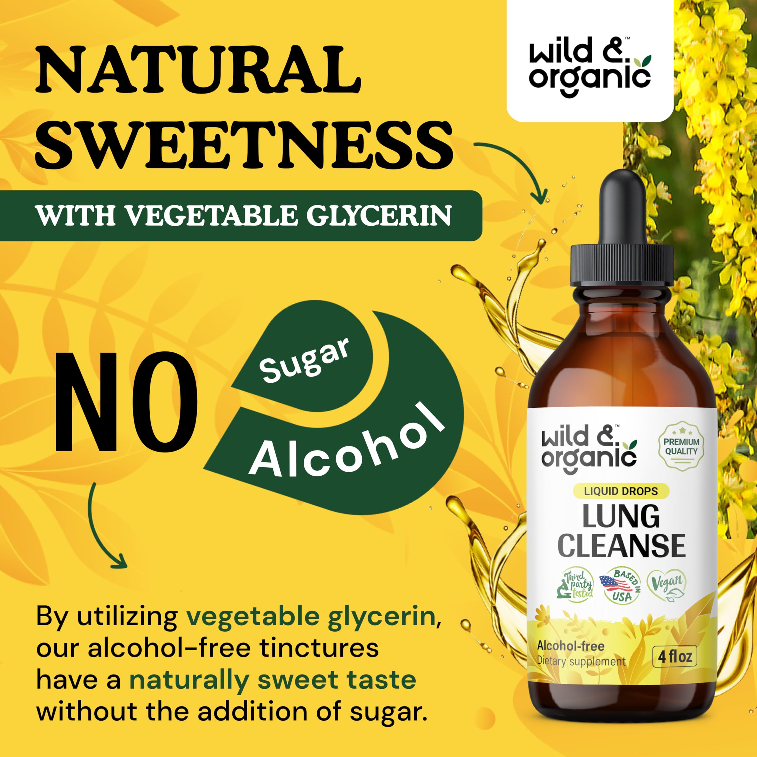 Foto 7 pulgar | Suplemento Wild & Organic Lung Cleanse Mullein 118 Ml - Venta Internacional.