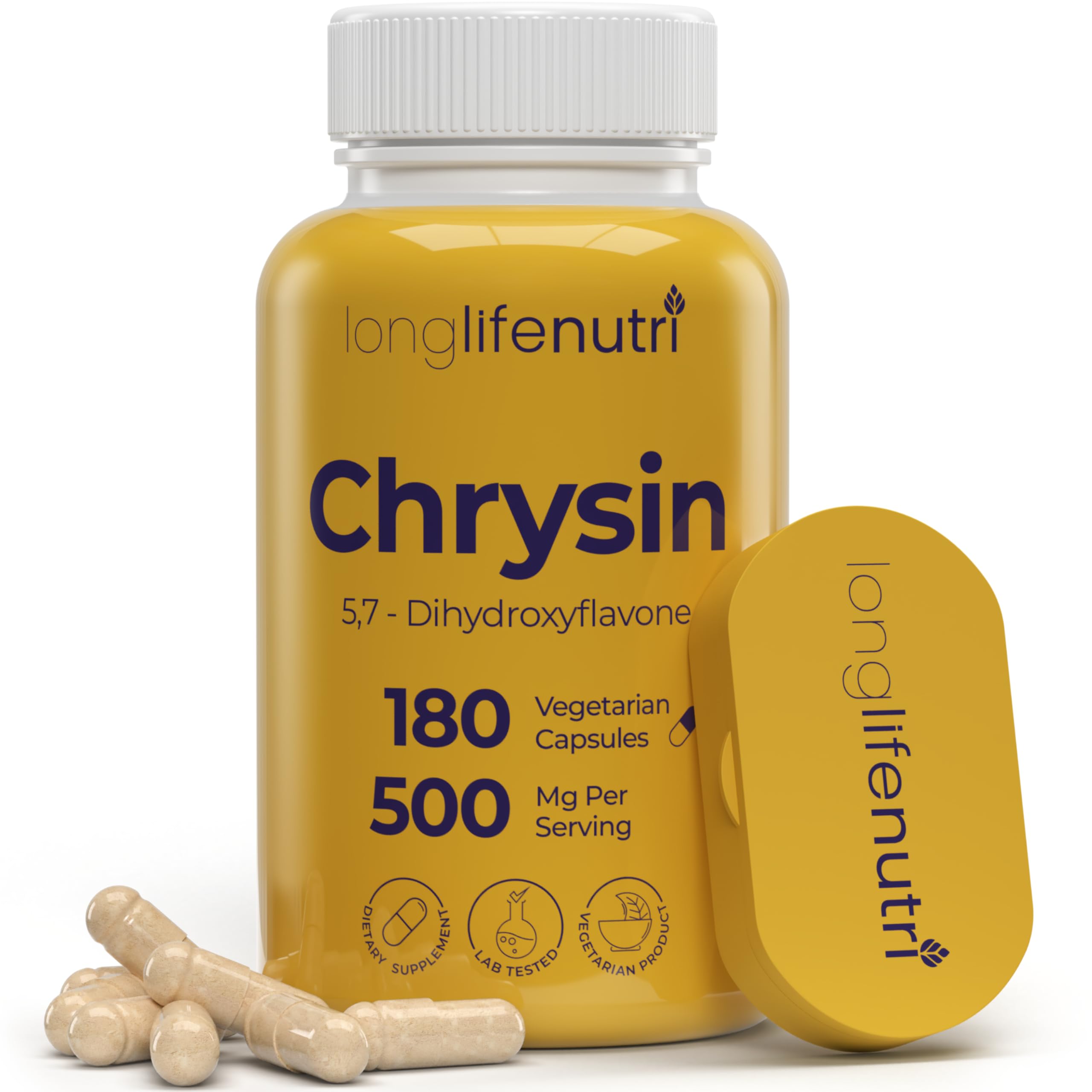 Foto 2 pulgar | Suplemento Longlife Nutri Chrysin 500 Mg 180 Cápsulas Vegetariano - Venta Internacional.