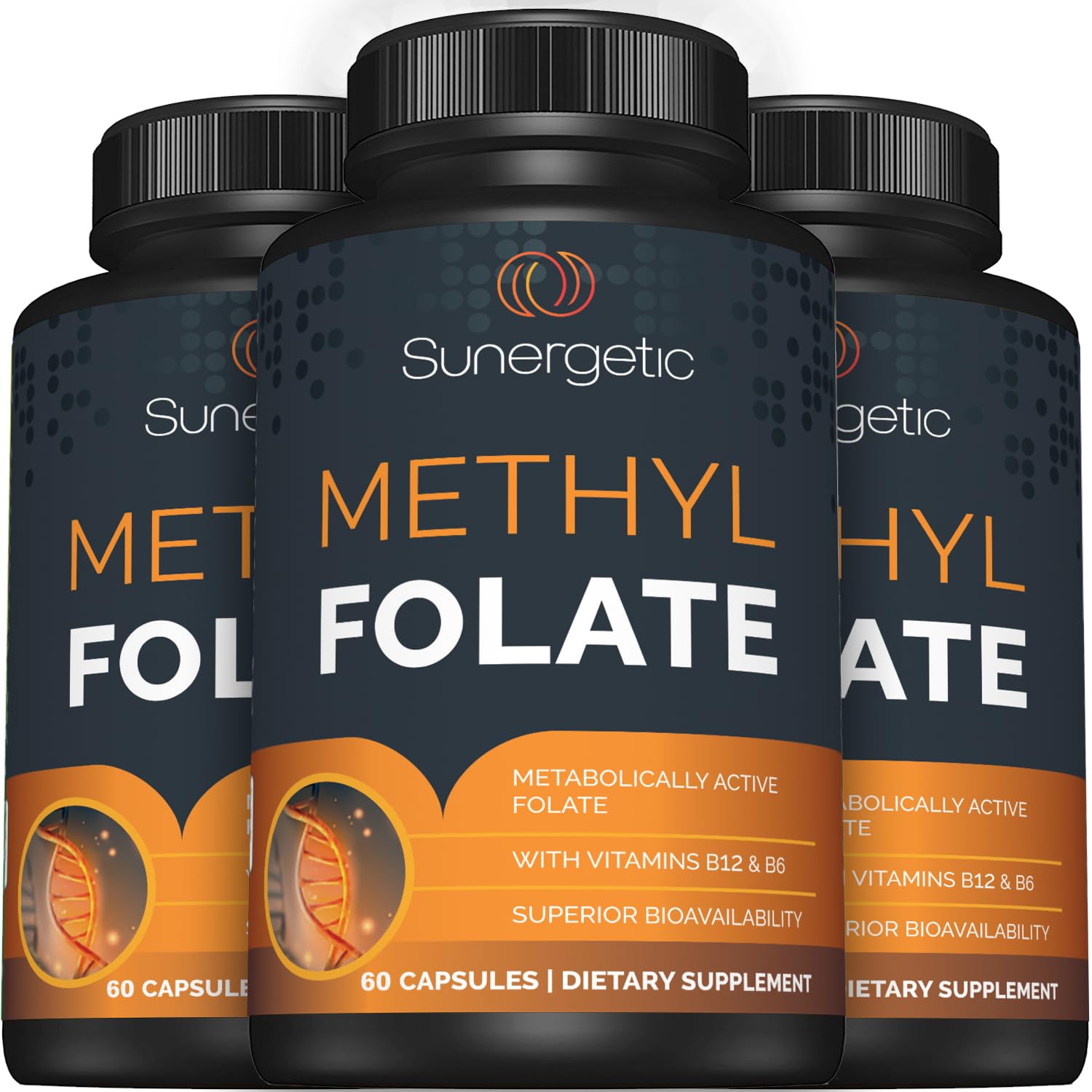 Foto 6 pulgar | Suplemento Sunergetic Premium De Folato De Metilo 400 Mcg - 60 Cápsulas - Venta Internacional.