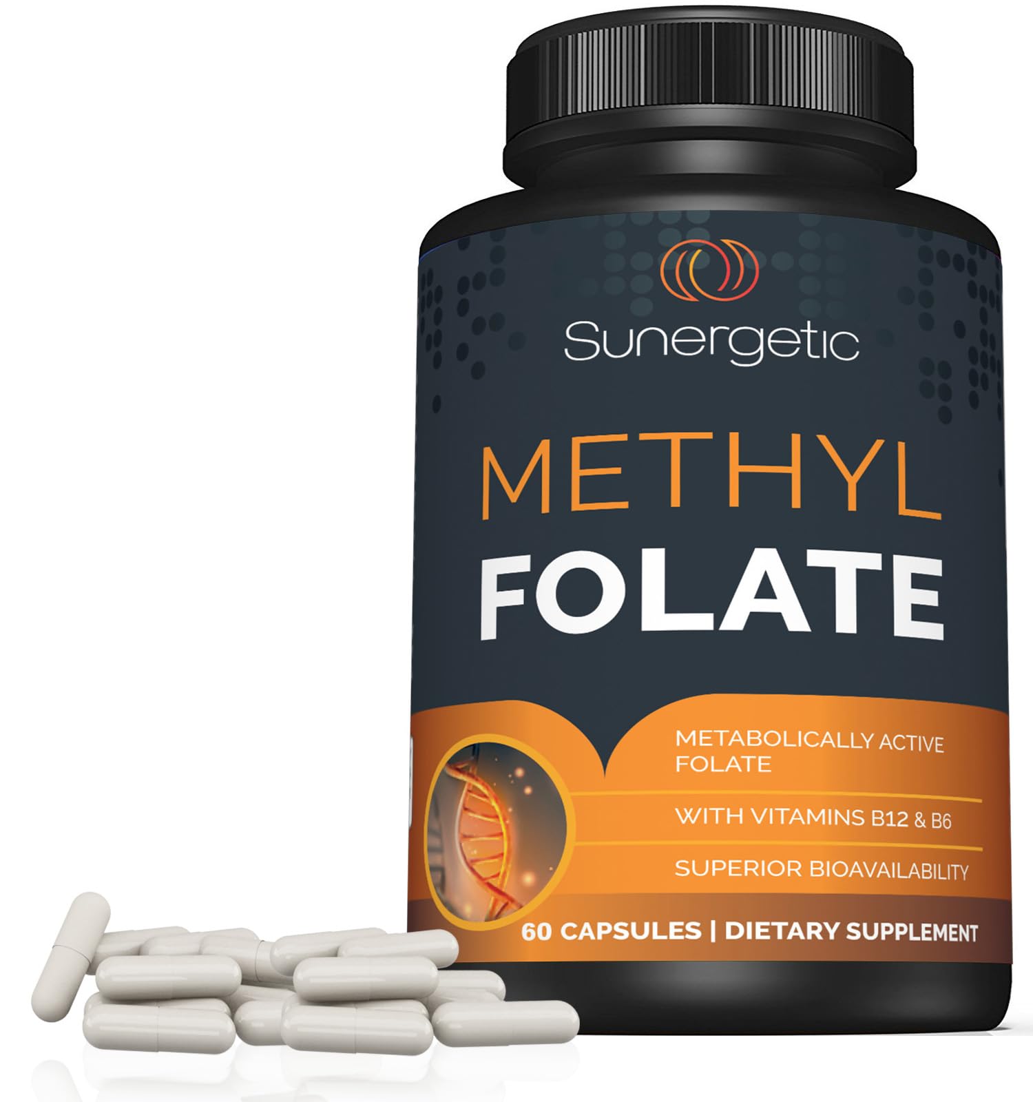 Foto 7 pulgar | Suplemento Sunergetic Premium De Folato De Metilo 400 Mcg - 60 Cápsulas - Venta Internacional.