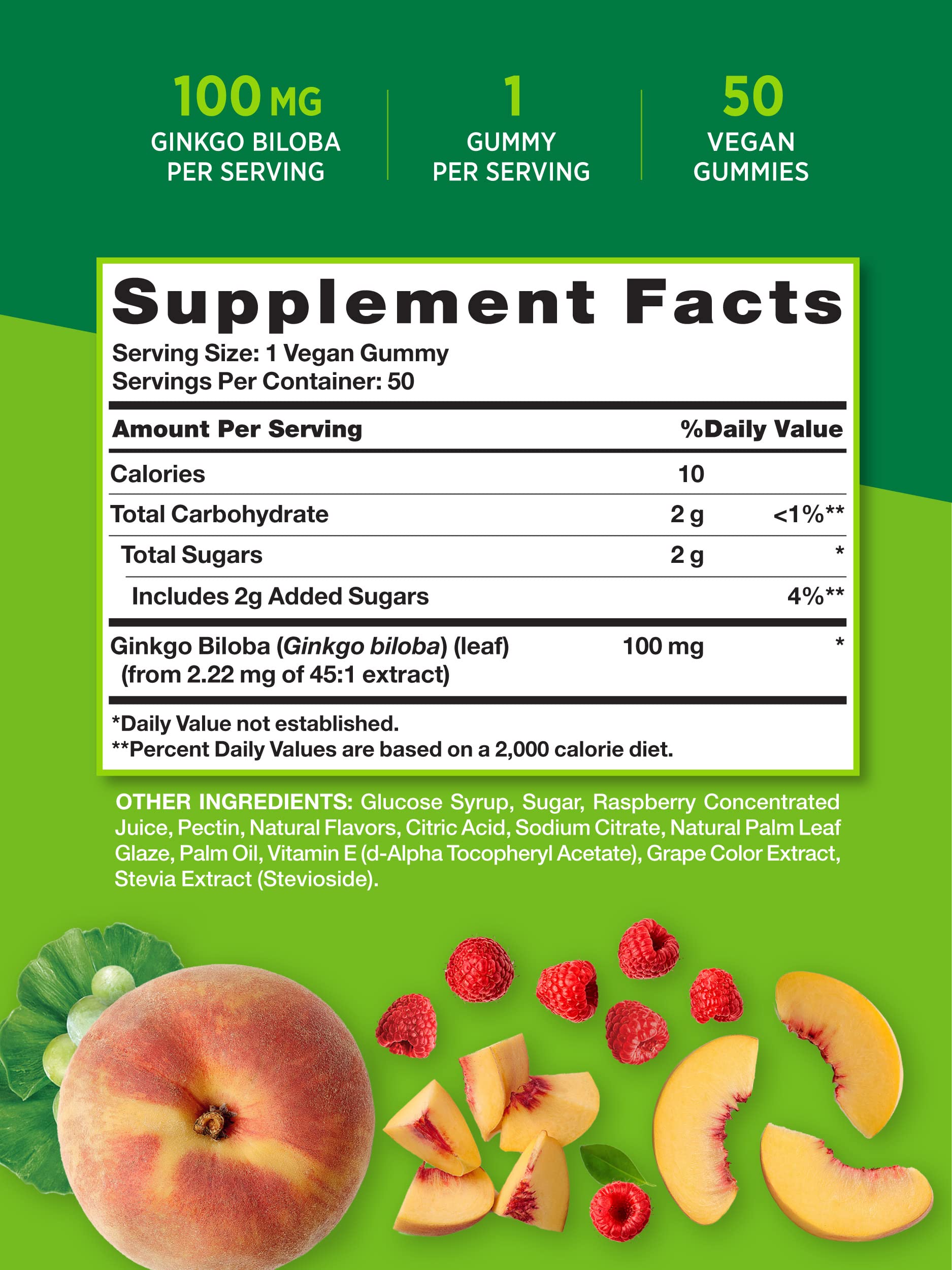 Foto 3 pulgar | Suplemento De Gomitas De Ginkgo Biloba De Nature's Truth  100 Mg  50 Unidades - Venta Internacional.