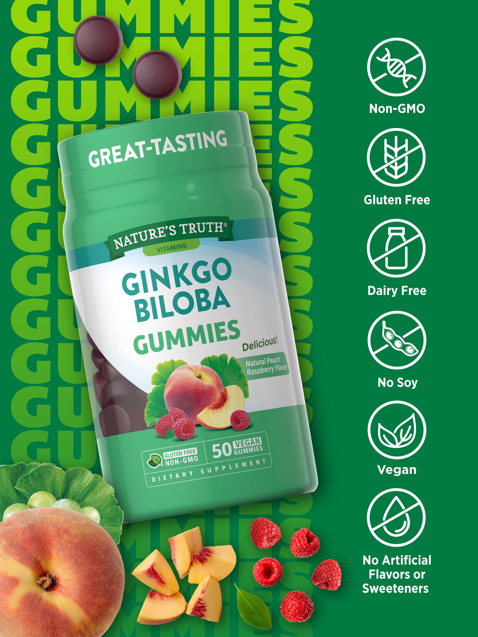Foto 3 | Suplemento De Gomitas De Ginkgo Biloba De Nature's Truth  100 Mg  50 Unidades - Venta Internacional.