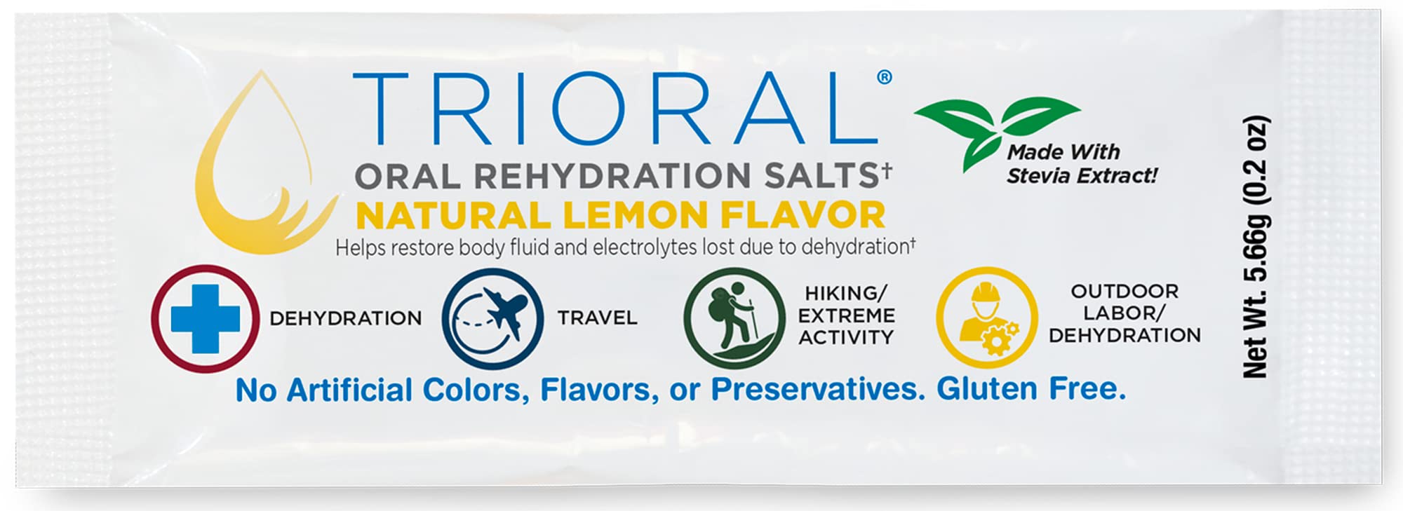 Foto 7 pulgar | Sales De Rehidratación Oral Trioral Natural Lemon Con Stevia  Paquete De 25 - Venta Internacional.