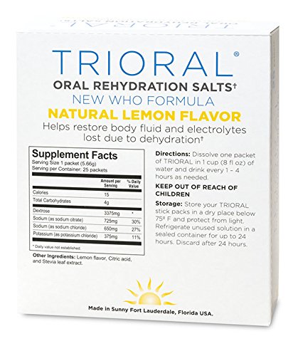 Foto 8 pulgar | Sales De Rehidratación Oral Trioral Natural Lemon Con Stevia  Paquete De 25 - Venta Internacional.