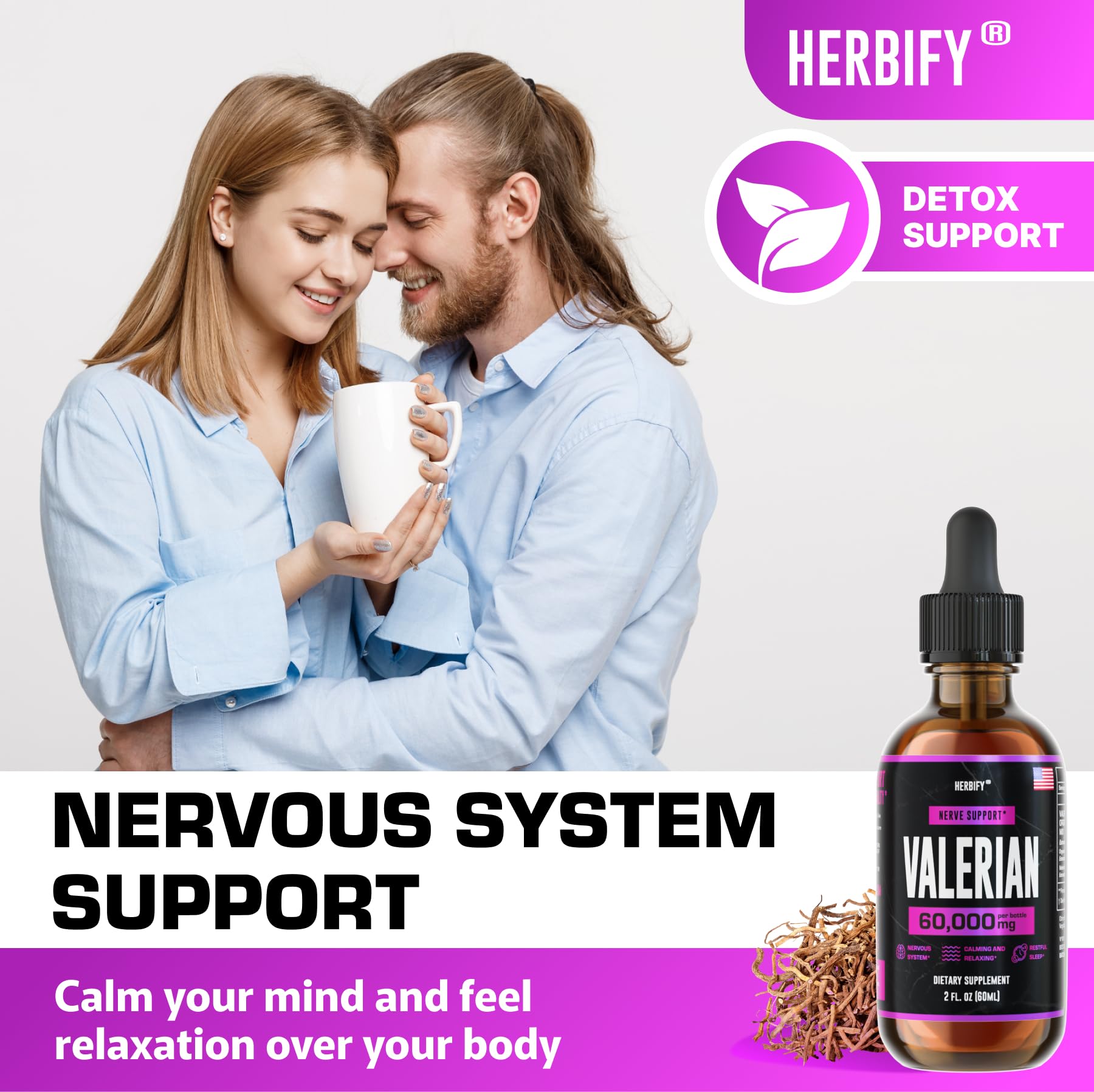 Foto 5 | Suplemento Herbify: Tintura De Raíz De Valeriana  60 Ml  Sistema Nervioso - Venta Internacional.