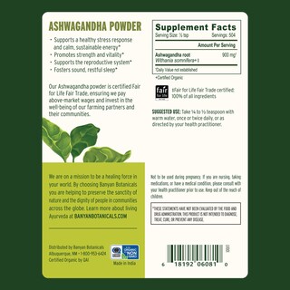 Foto 5 | Suplemento Orgánico De Ashwagandha En Polvo De Banyan Botanicals 454 G - Venta Internacional.