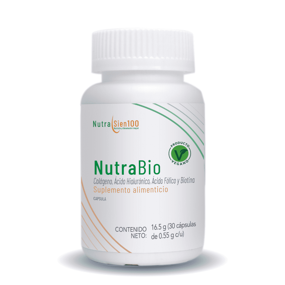 Colágeno vegano, Ácido Hialurónico, Biotina y Ácido Fólico Ideal para Cabello y Uñas 30 días