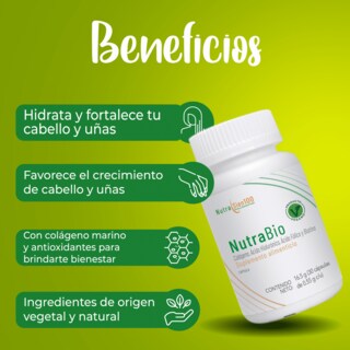 Foto 5 | Colágeno vegano, Ácido Hialurónico, Biotina y Ácido Fólico Ideal para Cabello y Uñas 30 días
