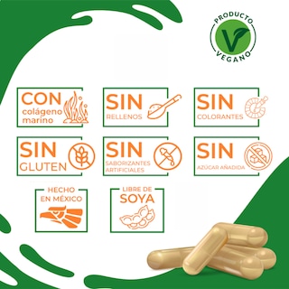 Foto 7 | Colágeno vegano, Ácido Hialurónico, Biotina y Ácido Fólico Ideal para Cabello y Uñas 30 días