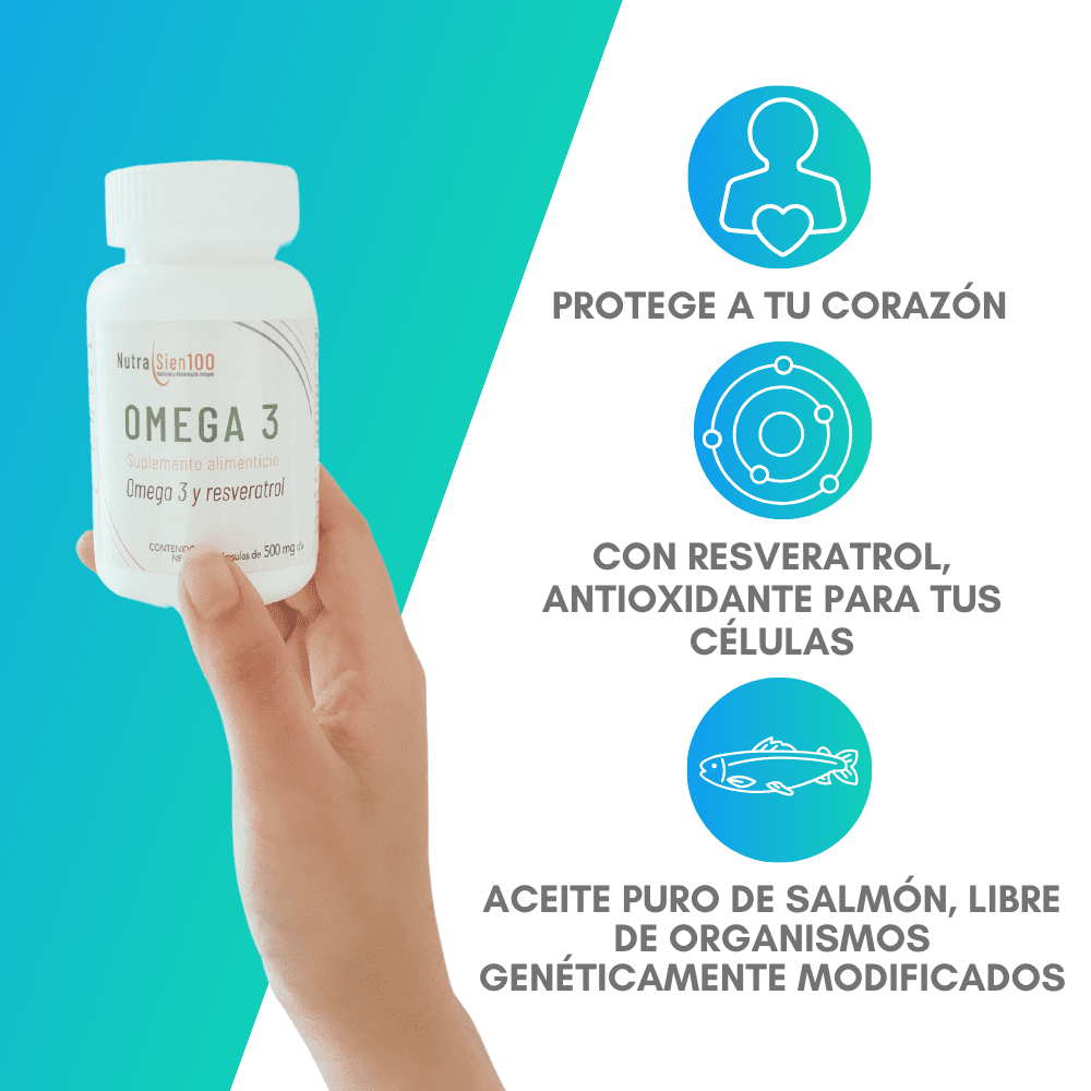 Foto 3 pulgar | OMEGA 3 Puro de Salmón con resveratrol. Alta concentración y premium. Nutrasien100 90caps