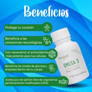 Foto 5 | OMEGA 3 Puro de Salmón con resveratrol. Alta concentración y premium. Nutrasien100 90caps