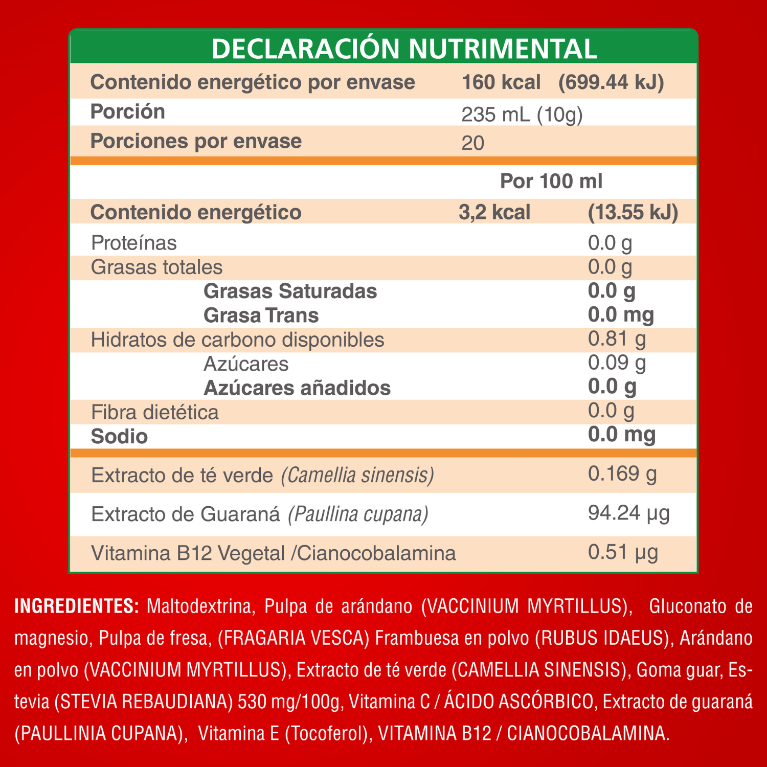 Foto 7 pulgar | Energizante Natural En Polvo. Sin Azúcar. Sabor Arándano 200g