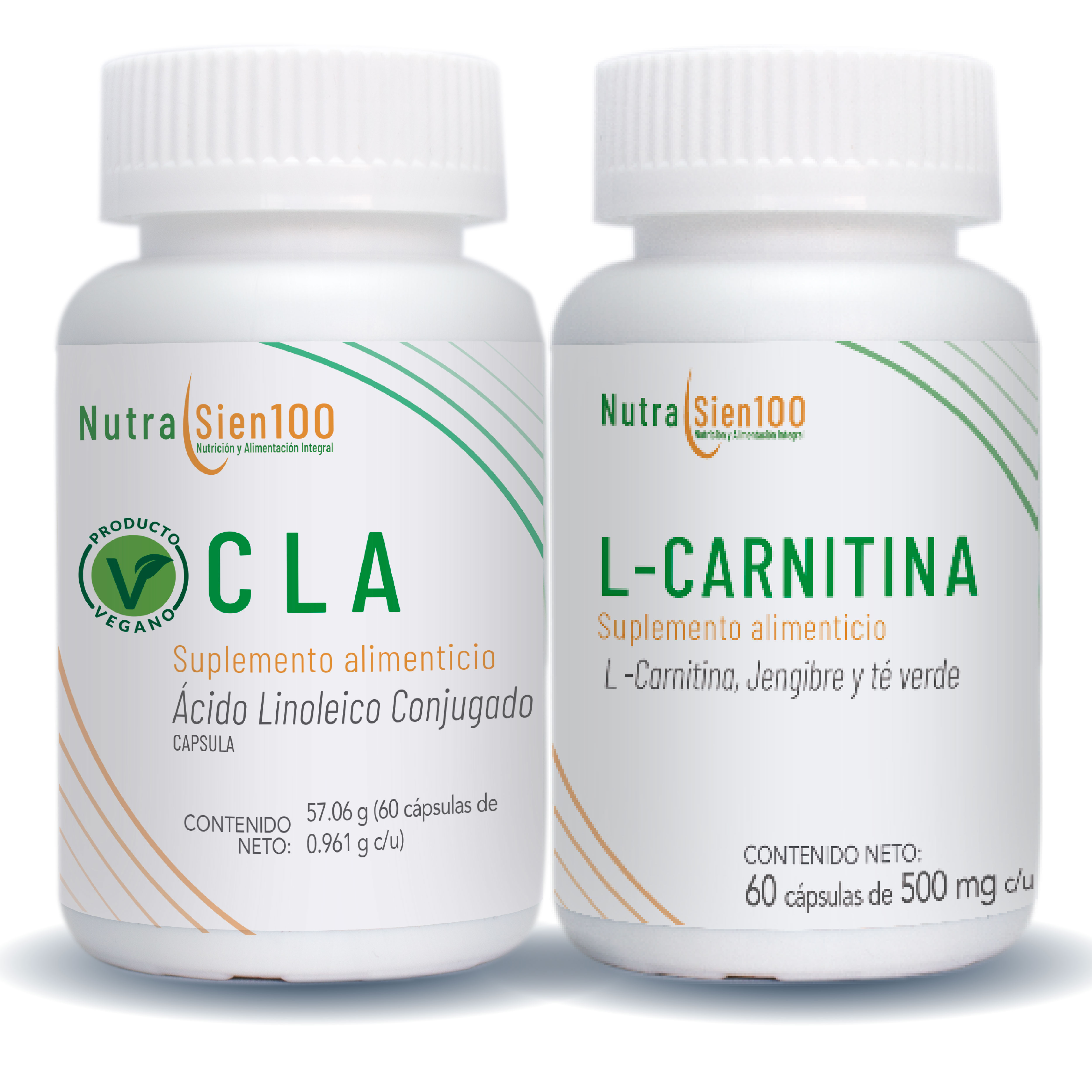 Foto 2 pulgar | L Carnitina y CLA en cápsulas Con jengibre y té verde Keto Pre-entreno 2 botes - 60 días