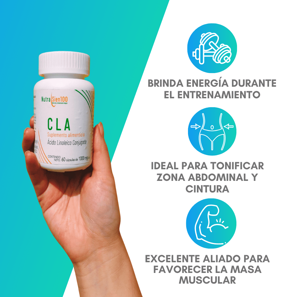 Foto 5 pulgar | CLA cápsulas. 1000 mg de Ácido Linoleico Conjugado. Termogénico Keto. Nutrasien100. Suplemento Natural 60 Caps