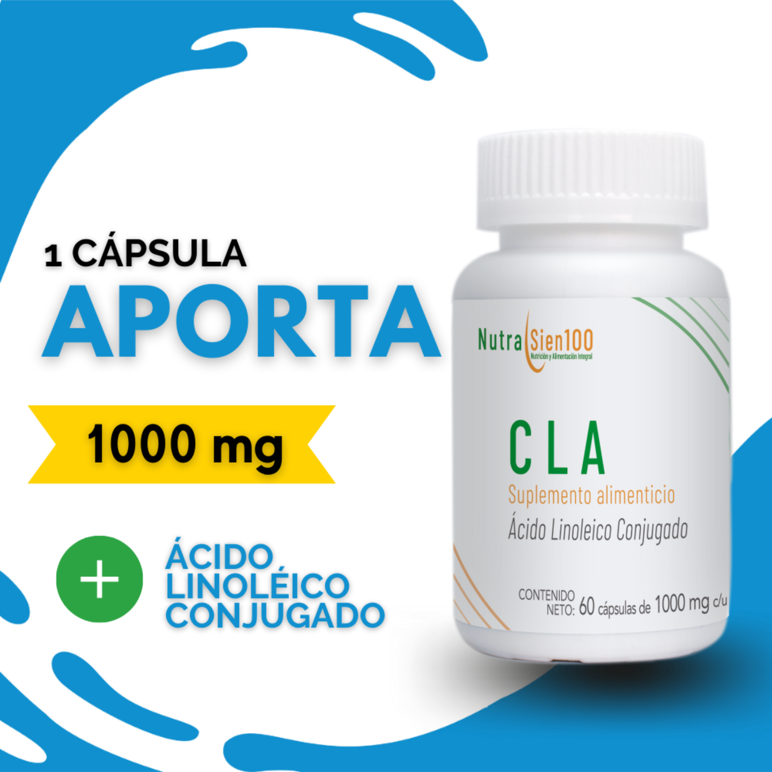 Foto 8 pulgar | CLA cápsulas. 1000 mg de Ácido Linoleico Conjugado. Termogénico Keto. Nutrasien100. Suplemento Natural 60 Caps