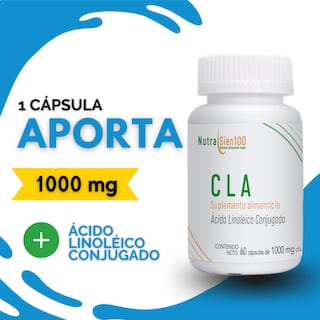 Foto 7 | CLA cápsulas. 1000 mg de Ácido Linoleico Conjugado. Termogénico Keto. Nutrasien100. Suplemento Natural 60 Caps