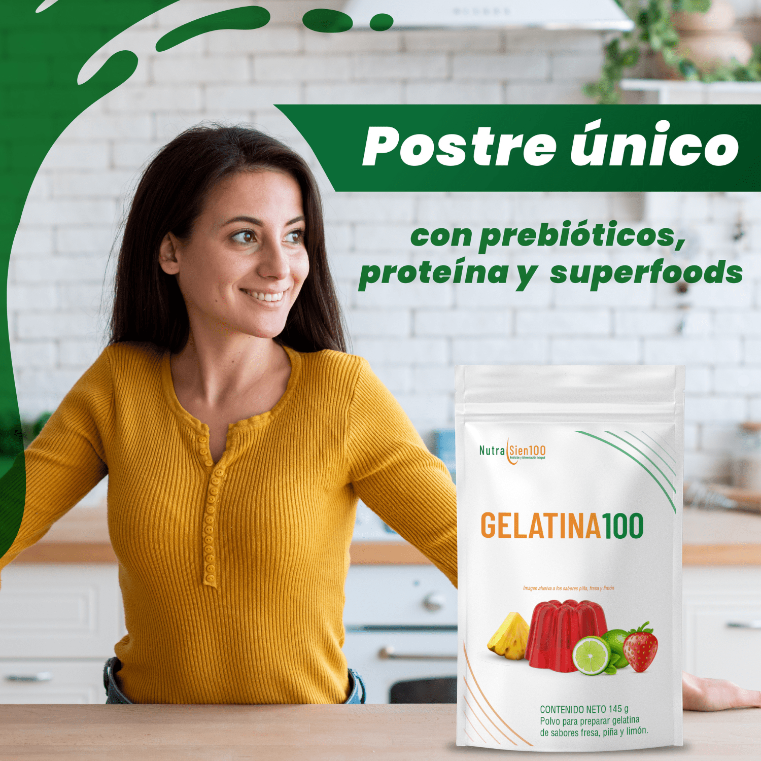 Foto 6 pulgar | GELATINA en polvo Sin Azúcar. Carnitina Colágeno Prebiótico Saludable Keto Paleo