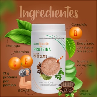 Foto 4 | Proteína en polvo Chocolate. Keto, pre workout. 22g proteína. Sin: Azúcar, Carbohidratos, grasa. 500g 17 porciones