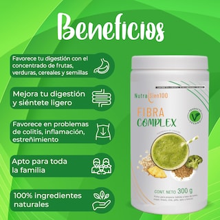 Foto 2 | Fibra natural en Polvo. Salud Digestiva. Regula Intestino. Fortalece microbiota. Sabor piña. Sin Azúcar. 300g - 20
