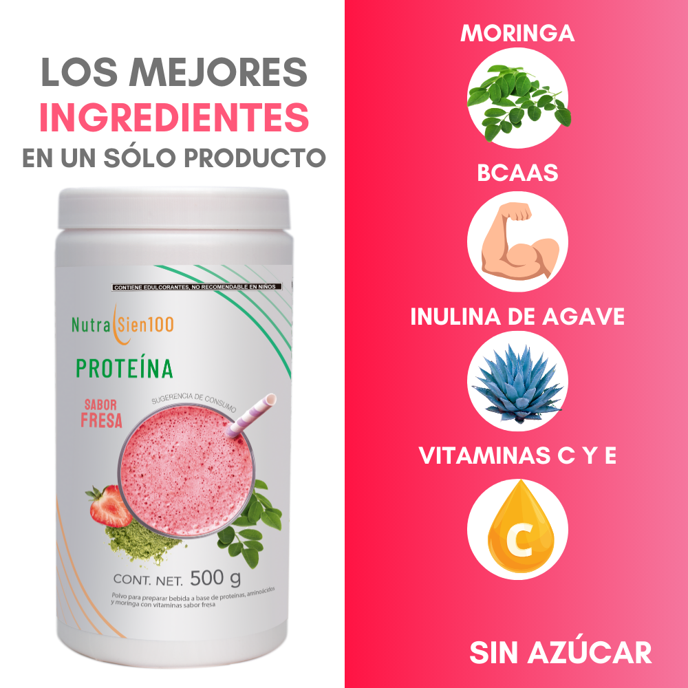 Foto 4 pulgar | Proteína en polvo Fresa. Keto, pre workout. 22g proteína. Sin:  Azúcar, Carbohidratos, grasa. 500g 17 porciones
