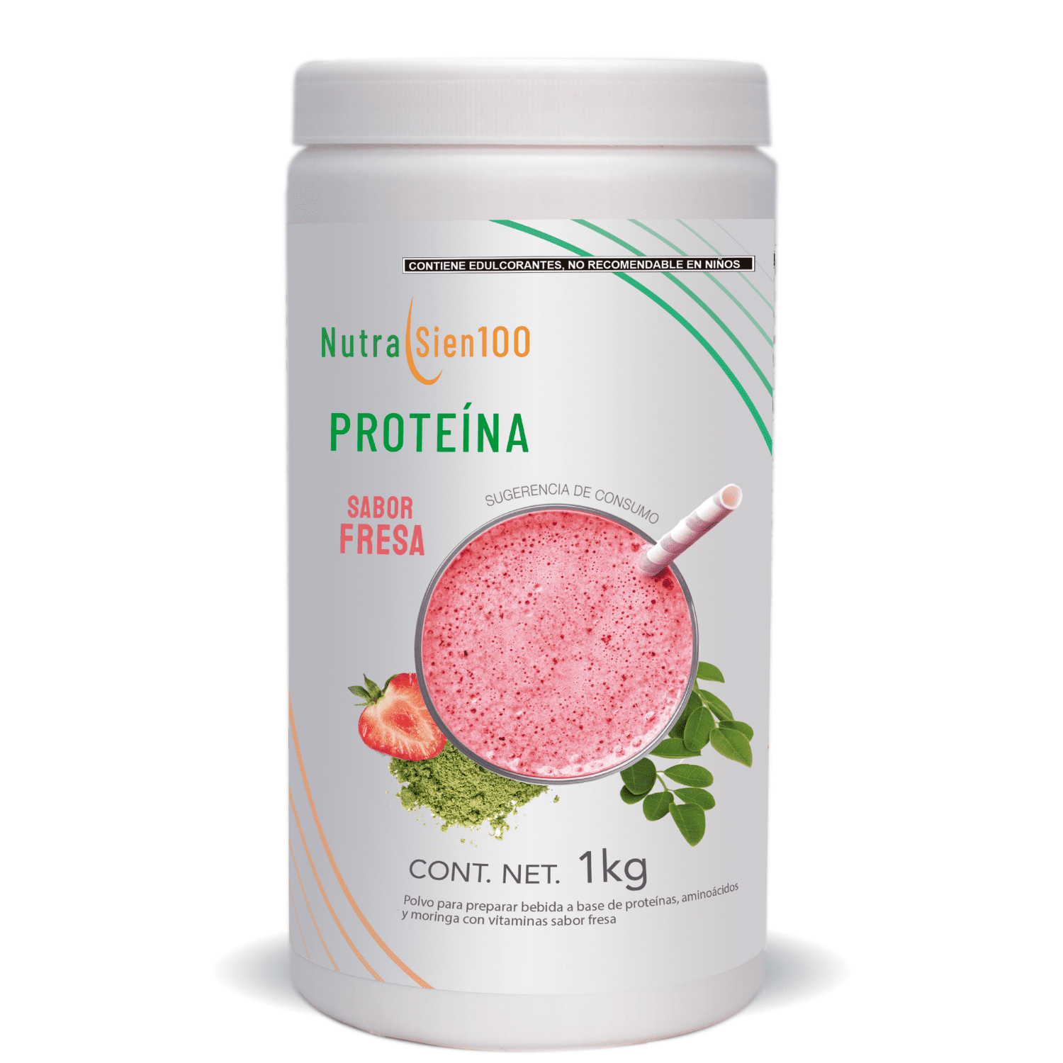 Foto 2 pulgar | Proteína en polvo Fresa. Keto, pre workout. 22g proteína. Sin:  Azúcar, Carbohidratos, grasa. 1Kg 33 porciones